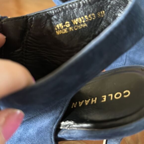 Cole Haan Lana shoo tie suede booties blue Sz 8B - Picture 4 of 4